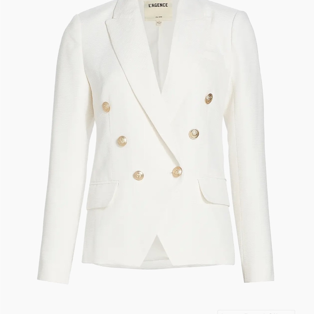 L'AGENCE Kenzie Cotton-Blend Double-Breasted Blazer